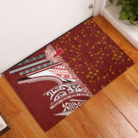 Tonga Language Week Rubber Doormat Ngatu Pattern and Tongan Alphabet - Polynesian Pride
