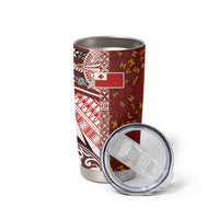 Tonga Language Week Tumbler Cup Ngatu Pattern and Tongan Alphabet - Polynesian Pride