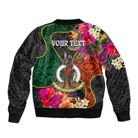 Personalised Penama Day Bomber Jacket Proud To Be A Ni-Van Beauty Pacific Flower LT03 - Polynesian Pride