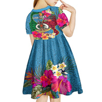 Personalised Sanma Day Kid Short Sleeve Dress Proud To Be A Ni-Van Beauty Pacific Flower LT03 - Polynesian Pride