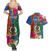 Personalised Tafea Day Couples Matching Summer Maxi Dress and Hawaiian Shirt Proud To Be A Ni-Van Beauty Pacific Flower LT03 - Polynesian Pride