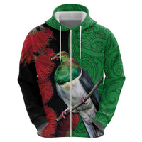 New Zealand Kereru And Pohutukawa Hoodie Maori Tribal Tattoo LT03 - Polynesian Pride