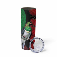 New Zealand Kereru And Pohutukawa Skinny Tumbler Maori Tribal Tattoo LT03 - Polynesian Pride