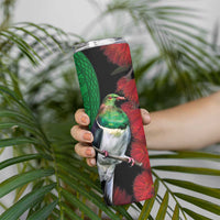 New Zealand Kereru And Pohutukawa Skinny Tumbler Maori Tribal Tattoo LT03 - Polynesian Pride