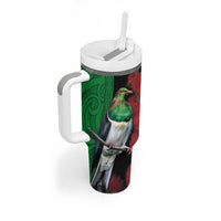 New Zealand Kereru And Pohutukawa Tumbler With Handle Maori Tribal Tattoo LT03 - Polynesian Pride