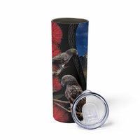 New Zealand Kea And Pohutukawa Skinny Tumbler With The Mountain Landscape LT03 - Polynesian Pride