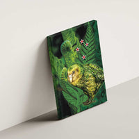 New Zealand Kkp Canvas Wall Art Silver Fern with Close up of Green Fern Leaves and Maori Tattoo LT03 - Polynesian Pride