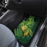 New Zealand Kkp Car Mats Silver Fern with Close up of Green Fern Leaves and Maori Tattoo LT03 - Polynesian Pride