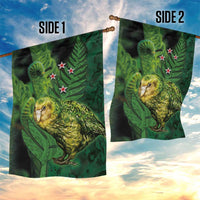 New Zealand Kkp Garden Flag Silver Fern with Close up of Green Fern Leaves and Maori Tattoo LT03 - Polynesian Pride