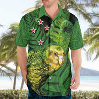 New Zealand Kkp Hawaiian Shirt Silver Fern with Close up of Green Fern Leaves and Maori Tattoo LT03 - Polynesian Pride