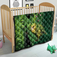 New Zealand Kkp Quilt Silver Fern with Close up of Green Fern Leaves and Maori Tattoo LT03 - Polynesian Pride