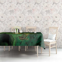 New Zealand Kkp Tablecloth Silver Fern with Close up of Green Fern Leaves and Maori Tattoo LT03 - Polynesian Pride