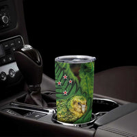 New Zealand Kkp Tumbler Cup Silver Fern with Close up of Green Fern Leaves and Maori Tattoo LT03 - Polynesian Pride