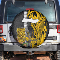 Hawaii Molokai Island Spare Tire Cover Hawaiian Warrior and Kakau Symbols Abstract Tattoo LT03 - Polynesian Pride