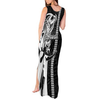 Hawaii Molokai Island Tank Maxi Dress Hawaiian King and Kakau Symbols Abstract Shoulder Tattoo LT03 - Polynesian Pride