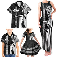 Custom Hawaii Molokai Island Family Matching Tank Maxi Dress and Hawaiian Shirt Hawaiian King and Kakau Symbols Abstract Shoulder Tattoo LT03 - Polynesian Pride