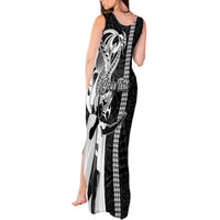 Custom Hawaii Molokai Island Tank Maxi Dress Hawaiian King and Kakau Symbols Abstract Shoulder Tattoo LT03 - Polynesian Pride