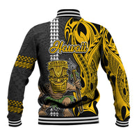 Hawaii Niihau Island Baseball Jacket Hawaiian Warrior and Kakau Symbols Abstract Tattoo LT03 - Polynesian Pride