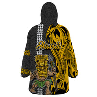 Hawaii Niihau Island Wearable Blanket Hoodie Hawaiian Warrior and Kakau Symbols Abstract Tattoo LT03 - Polynesian Pride