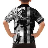 Hawaii Niihau Island Hawaiian Shirt Hawaiian King and Kakau Symbols Abstract Shoulder Tattoo LT03 - Polynesian Pride