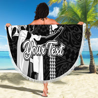 Custom Hawaii Niihau Island Beach Blanket Hawaiian King and Kakau Symbols Abstract Shoulder Tattoo LT03 - Wonder Print Shop