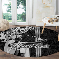 Custom Hawaii Oahu Island Round Carpet Hawaiian King and Kakau Symbols Abstract Shoulder Tattoo LT03 - Polynesian Pride