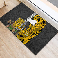Hawaii Kahoolawe Island Rubber Doormat Hawaiian Warrior and Kakau Symbols Abstract Tattoo LT03 - Polynesian Pride