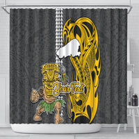 Custom Hawaii Kahoolawe Island Shower Curtain Hawaiian Warrior and Kakau Symbols Abstract Tattoo LT03 - Polynesian Pride
