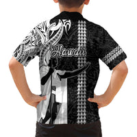 Hawaii Kahoolawe Island Family Matching Short Sleeve Bodycon Dress and Hawaiian Shirt Hawaiian King and Kakau Symbols Abstract Shoulder Tattoo LT03 - Polynesian Pride