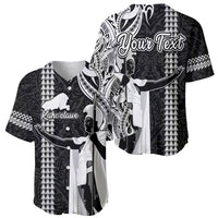 Custom Hawaii Kahoolawe Island Baseball Jersey Hawaiian King and Kakau Symbols Abstract Shoulder Tattoo LT03 - Polynesian Pride