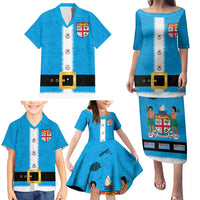 Fiji Merry Christmas Family Matching Puletasi and Hawaiian Shirt Santa Suit Style With Tapa Tribal Pattern LT03 - Polynesian Pride