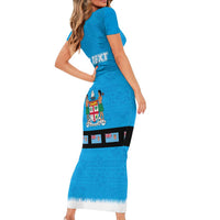 Fiji Merry Christmas Family Matching Short Sleeve Bodycon Dress and Hawaiian Shirt Santa Suit Style With Tapa Tribal Pattern LT03 - Polynesian Pride