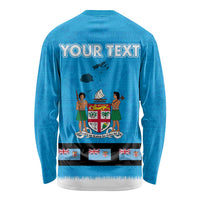 Fiji Merry Christmas Long Sleeve Shirt Santa Suit Style With Tapa Tribal Pattern LT03 - Polynesian Pride