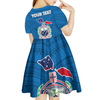 Samoa Merry Christmas Kid Short Sleeve Dress Santa Suit Style With Tatau Tattoo Pattern LT03 - Polynesian Pride