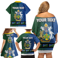 Solomon Islands Merry Christmas Family Matching Off Shoulder Short Dress and Hawaiian Shirt Santa Suit Style With Melanesian Pattern LT03 - Polynesian Pride