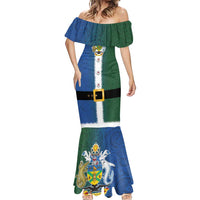 Solomon Islands Merry Christmas Mermaid Dress Santa Suit Style With Melanesian Pattern