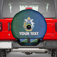 Solomon Islands Merry Christmas Spare Tire Cover Santa Suit Style With Melanesian Pattern LT03 - Polynesian Pride