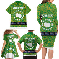 Cook Islands Merry Christmas Family Matching Long Sleeve Bodycon Dress and Hawaiian Shirt Santa Suit Style With Polynesian Pattern LT03 - Polynesian Pride