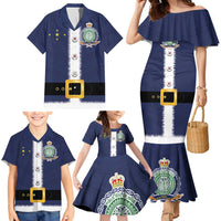 Niue Merry Christmas Family Matching Mermaid Dress and Hawaiian Shirt Santa Suit Style With Hiapo Pattern LT03 - Polynesian Pride