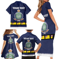 Niue Merry Christmas Family Matching Short Sleeve Bodycon Dress and Hawaiian Shirt Santa Suit Style With Hiapo Pattern LT03 - Polynesian Pride