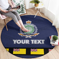 Niue Merry Christmas Round Carpet Santa Suit Style With Hiapo Pattern