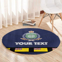 Niue Merry Christmas Round Carpet Santa Suit Style With Hiapo Pattern