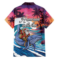 Hawaiian Mele Kalikimaka Family Matching Off Shoulder Maxi Dress and Hawaiian Shirt Santa Claus Driving The Whale with Sunset Ocean Landscape LT03 - Polynesian Pride
