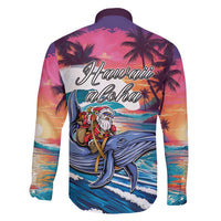 Hawaiian Mele Kalikimaka Family Matching Summer Maxi Dress and Hawaiian Shirt Santa Claus Driving The Whale with Sunset Ocean Landscape LT03 - Polynesian Pride