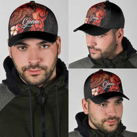 Guam Tribal Chamorro Classic Cap Polynesian Shark with Plumeria and Sea Vibe - Polynesian Pride