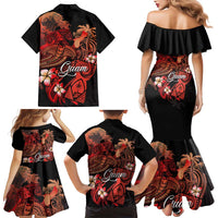 Guam Tribal Chamorro Family Matching Mermaid Dress and Hawaiian Shirt Polynesian Shark with Plumeria and Sea Vibe LT03 - Polynesian Pride