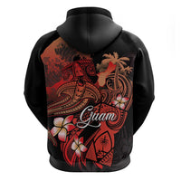Guam Tribal Chamorro Hoodie Polynesian Shark with Plumeria and Sea Vibe - Polynesian Pride