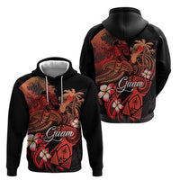 Guam Tribal Chamorro Hoodie Polynesian Shark with Plumeria and Sea Vibe - Polynesian Pride