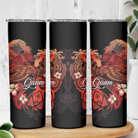 Guam Tribal Chamorro Skinny Tumbler Polynesian Shark with Plumeria and Sea Vibe LT03 - Polynesian Pride