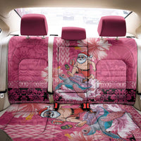Hawaii Mele Kalikimaka Back Car Seat Cover Funny Santa with Tribal Tattoos Kakau Pink Color LT03 - Polynesian Pride